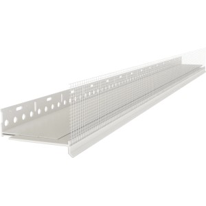 Catnic Duobase Sockelprofil, zweiteilig, aus weißem PVC mit Gewebe, für Putzträger.