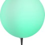 Weiße Globo Außen-Kugelleuchte TOULA mit Erdspieß, Kunststoff. Gartenstrahler für E27 Leuchtmittel.
