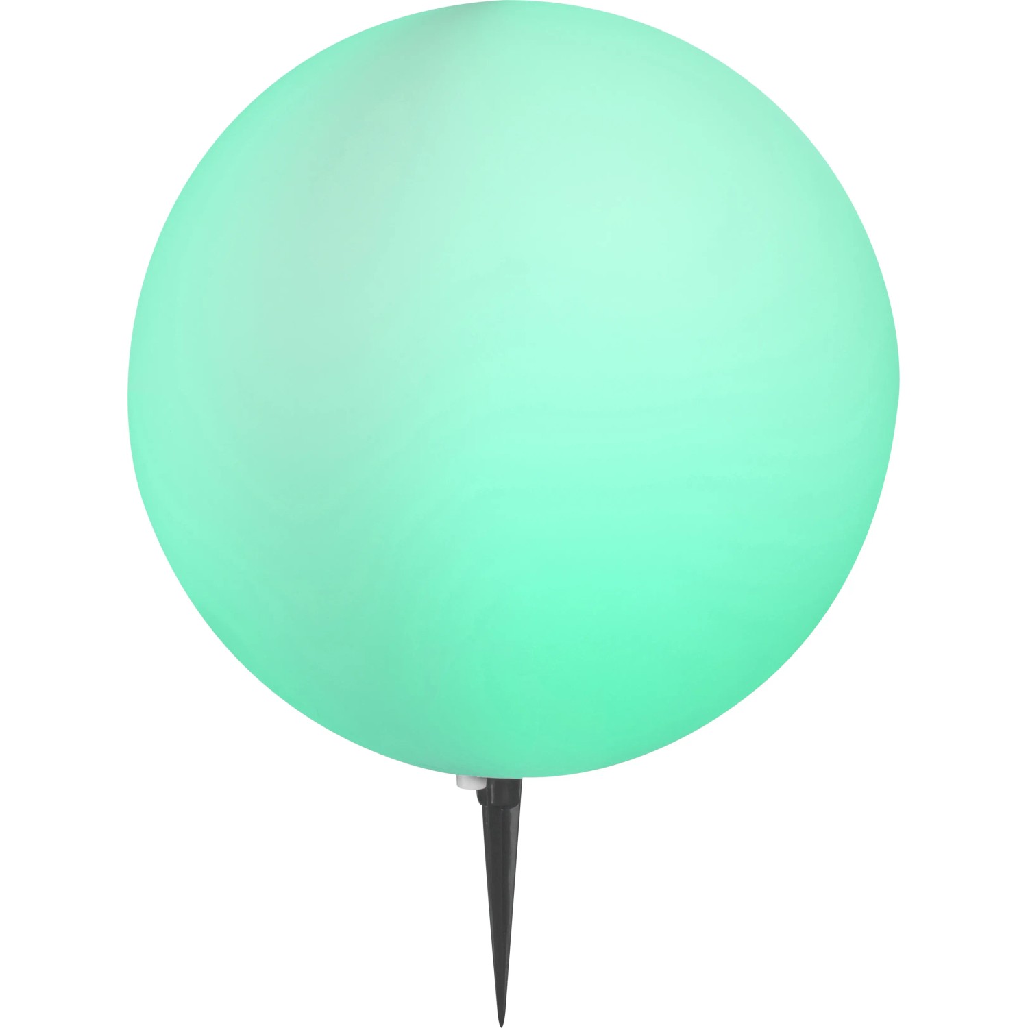 Weiße Globo Außen-Kugelleuchte TOULA mit Erdspieß, Kunststoff. Gartenstrahler für E27 Leuchtmittel.