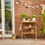 Siena Garden Klapptisch Caruna, rechteckig, Naturholz, 45x70 cm, ideal für Balkon und Garten.