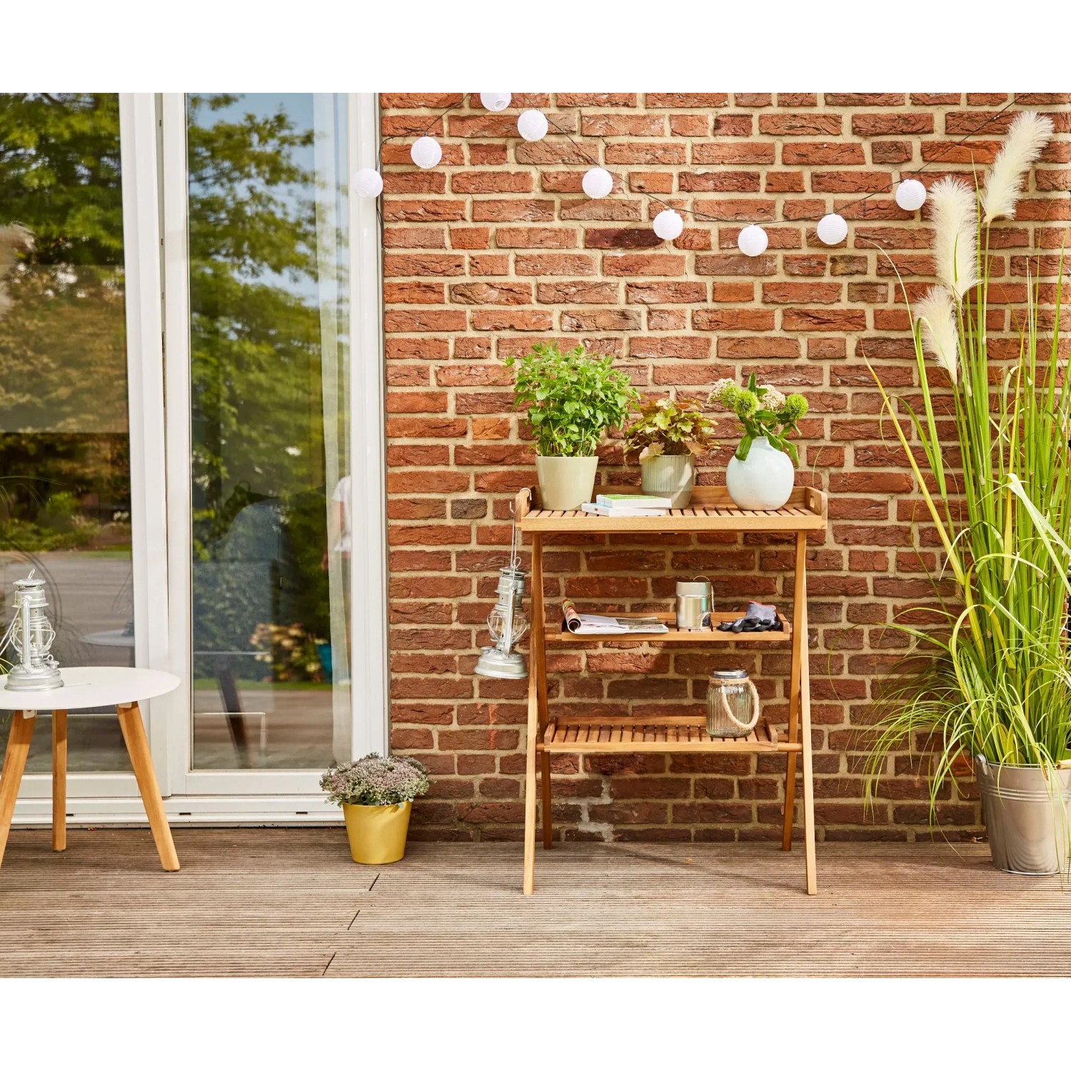 Siena Garden Klapptisch Caruna, rechteckig, Naturholz, 45x70 cm, ideal für Balkon und Garten.