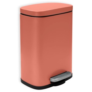Spirella Akira Kosmetikeimer, 5 l, Terracotta matt, mit Fußpedal und Softclose.