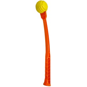 Hunter Flingerz Ball Wurfspielzeug für Hunde, orange, mit Schleuder für weite Würfe.