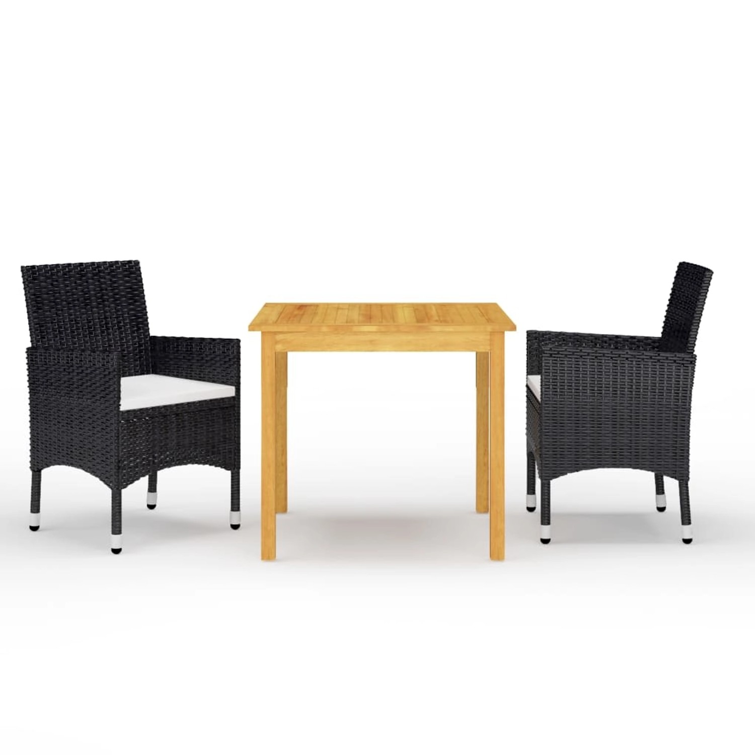 vidaXL 3-Tlg Garten-Essgruppe mit Kissen Schwarz 3095860 günstig online kaufen