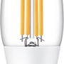 Philips LED-Lampe E14 in Kerzenform, 5,2W, 485lm, 12,5x3,5cm. Klares Glas mit Filament.