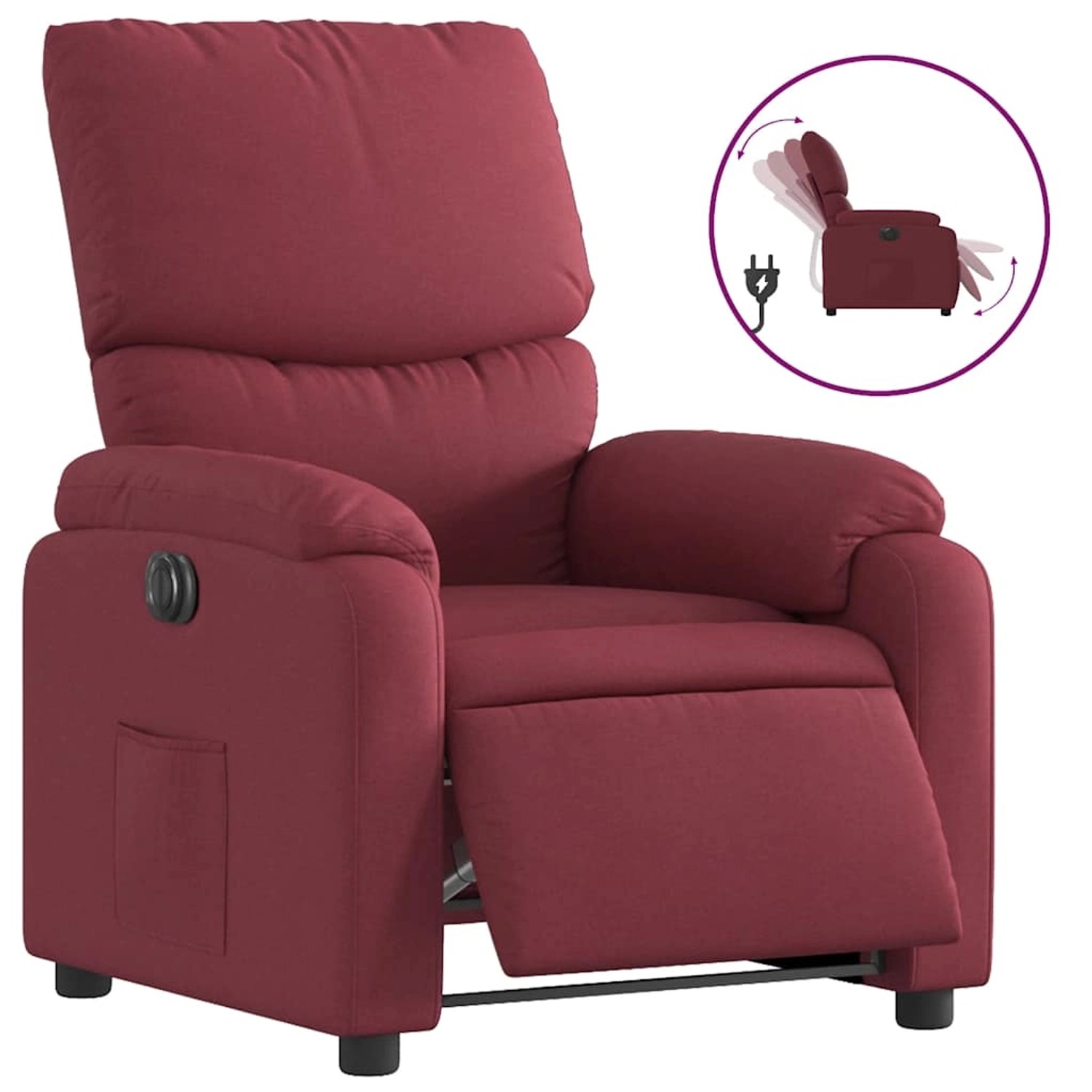 vidaXL Relaxsessel Elektrisch Weinrot Stoff 3204803 günstig online kaufen