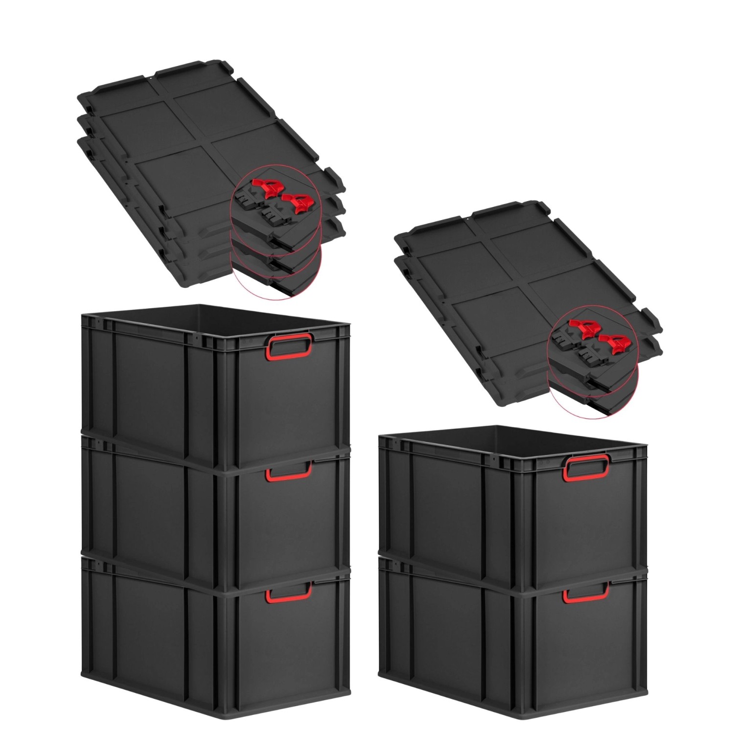 PROREGAL SuperSparSet 5x Eurobox Nextgen Color Mit Scharnierdeckel HxBxT 32 günstig online kaufen