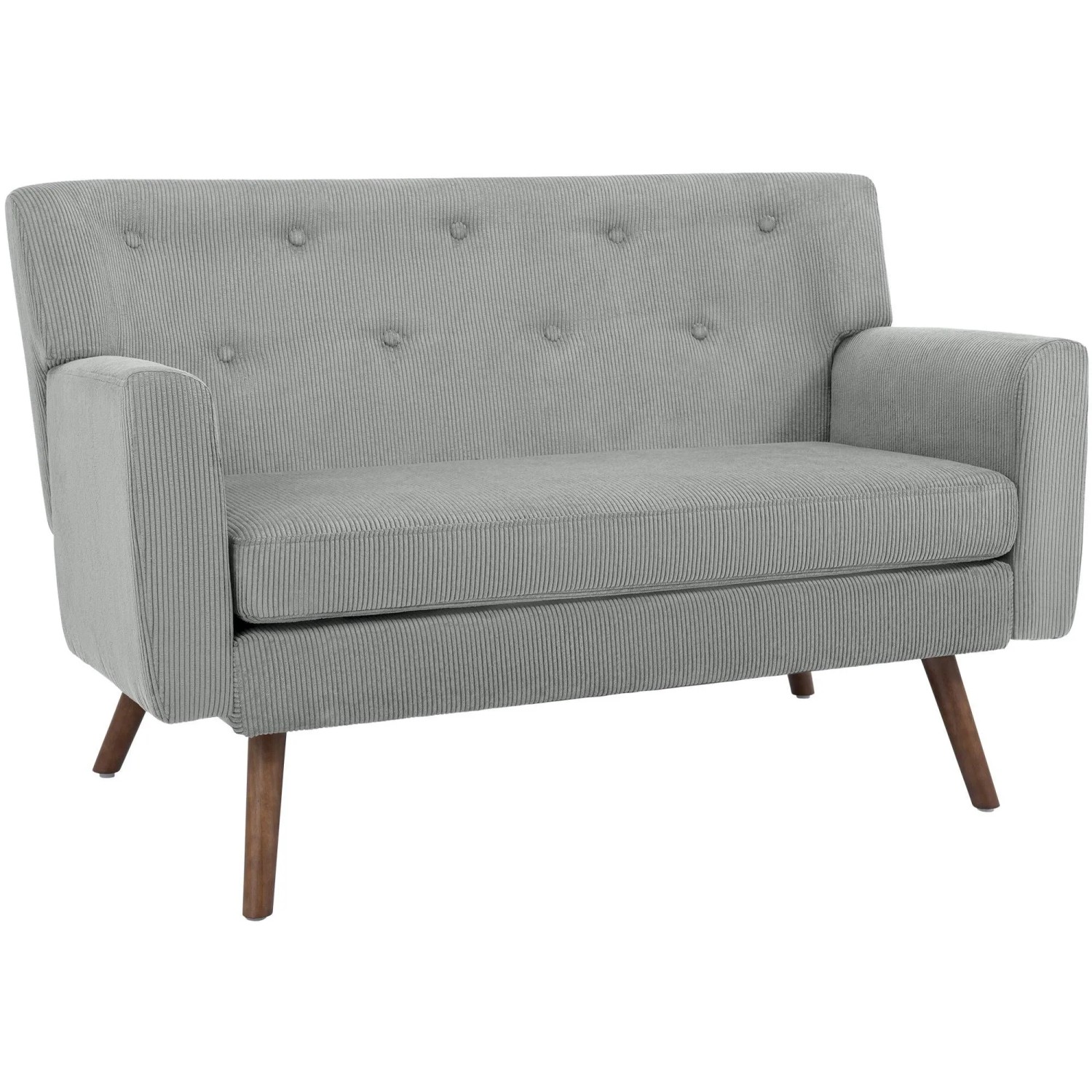 DELUKE Sofa ARNE Cord 2-Sitzer 120x74x81cm Cord Grau Couch Loungesofa für Wohnzimmer Schlafzimmer Leseecke