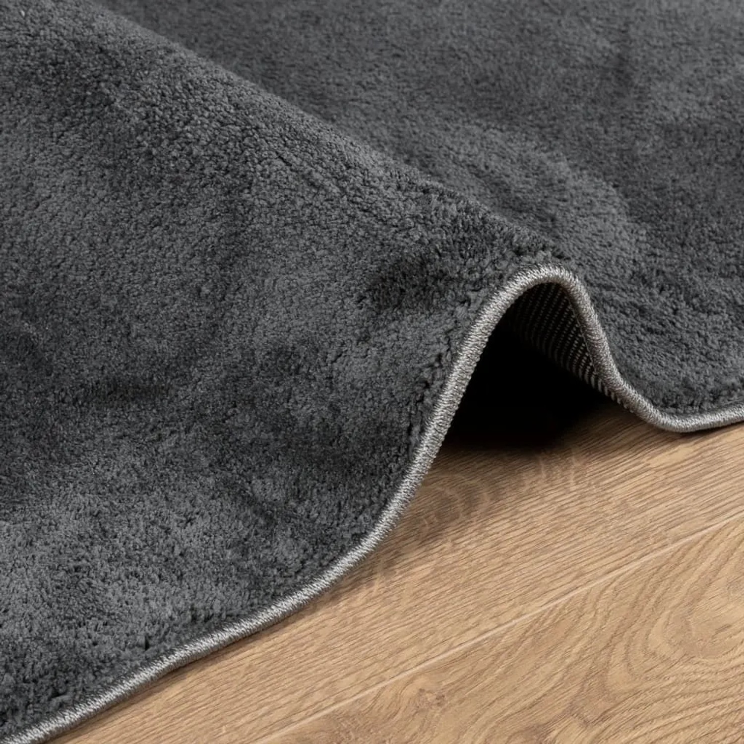 vidaXL Teppich OVIEDO Kurzflor Anthrazit 120x120 cm 375467_6