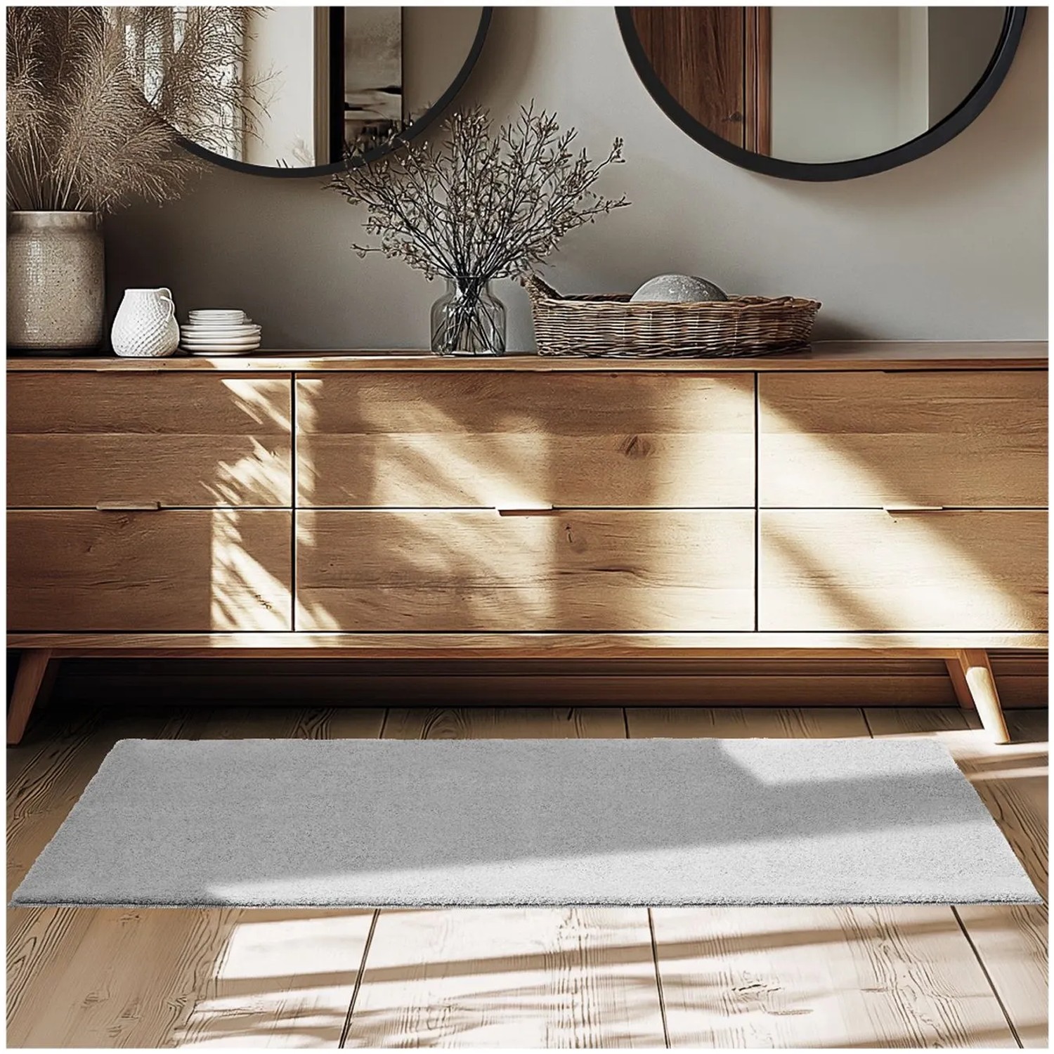 Tectake Kurzflorteppich Soft Zone Verschiedene Größen und Farben Flauschige Oberfläche  1630 G M² Florgewicht 80 x 150 cm 80 x 150 x 1 50 cm Grau