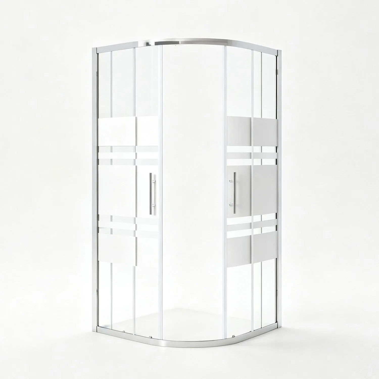 AICA Rundduschkabine 90x90x185cm mit Streifenglas 5mm ESG-Glas Duschabtrennung Viertelkreis Drehtür Dusche Gleittüre AICA Rundduschkabine 90x90x185cm mit Streifenglas 5mm ESG-Glas Duschabtrennung Viertelkreis Drehtür Dusche Gleittür