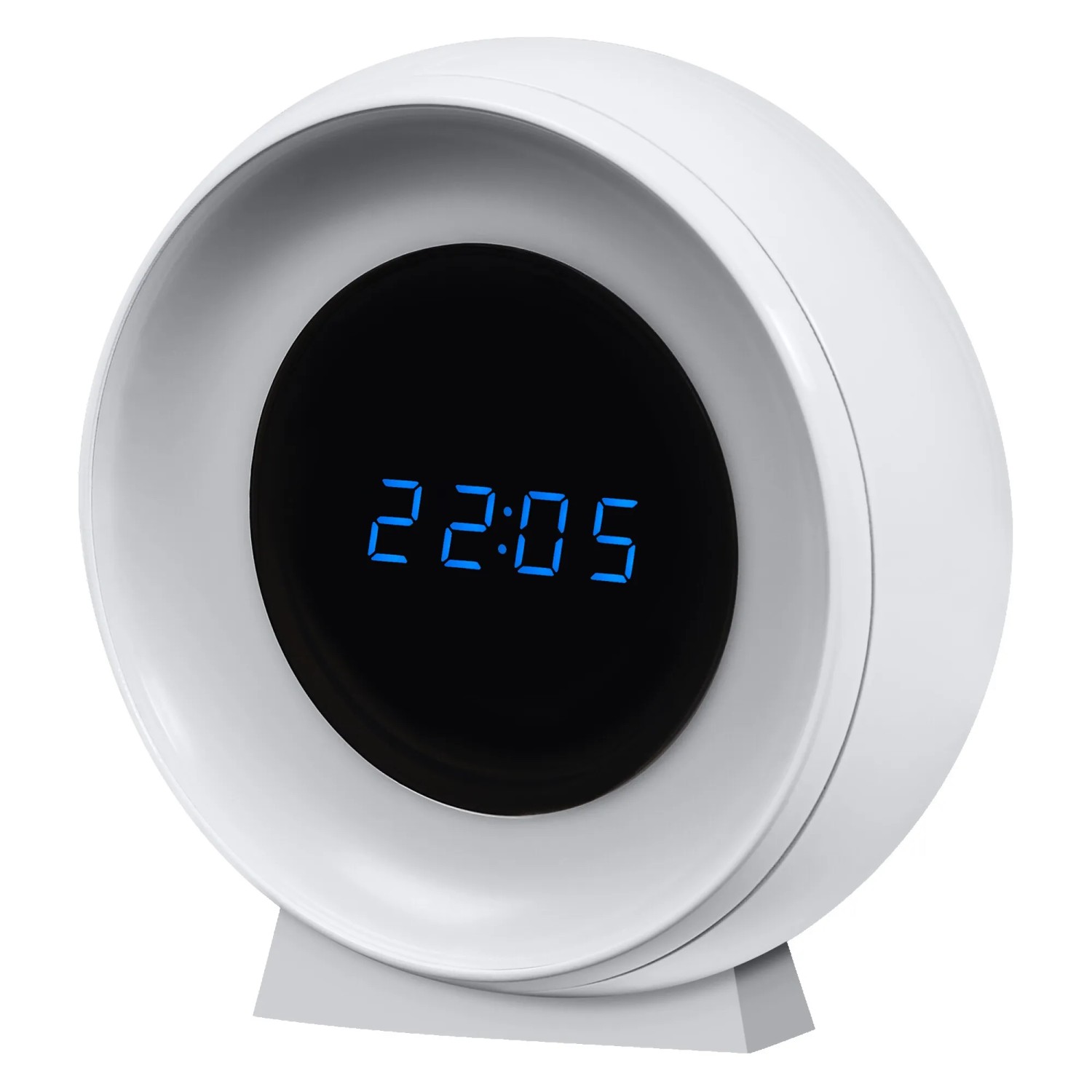 Weißes Osram LED-Nachtlicht Nightlux Clock mit digitaler Zeitanzeige.