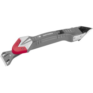 Easymaxx Silikonentferner 5 in 1 Set, grau-rot, zum Entfernen und Glätten von Silikonfugen.