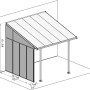 Palram Canopia Seitenwand 3 m, weiße Terrassenüberdachung, transparente Polycarbonatplatte.