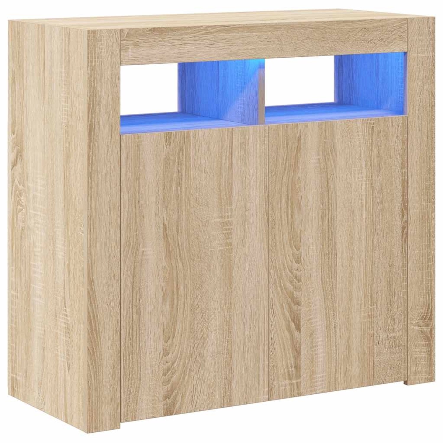 vidaXL Sideboard mit LED-Leuchten Sonoma-Eiche 80x35x75 cm 804331