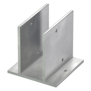 Boden-Stützanker XL, 100x100mm, für Terrassendielen-Unterkonstruktion aus Aluminium.