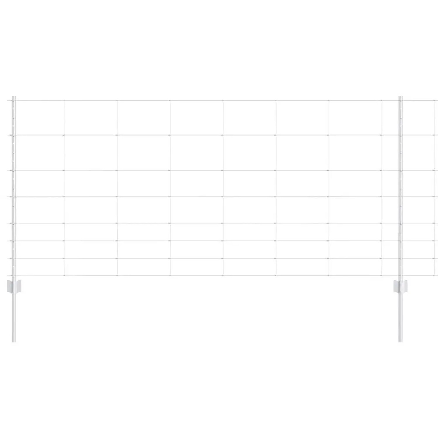 vidaXL Zaun mit Pfosten Silber 1 x 50 m Stahl 3337147 günstig online kaufen