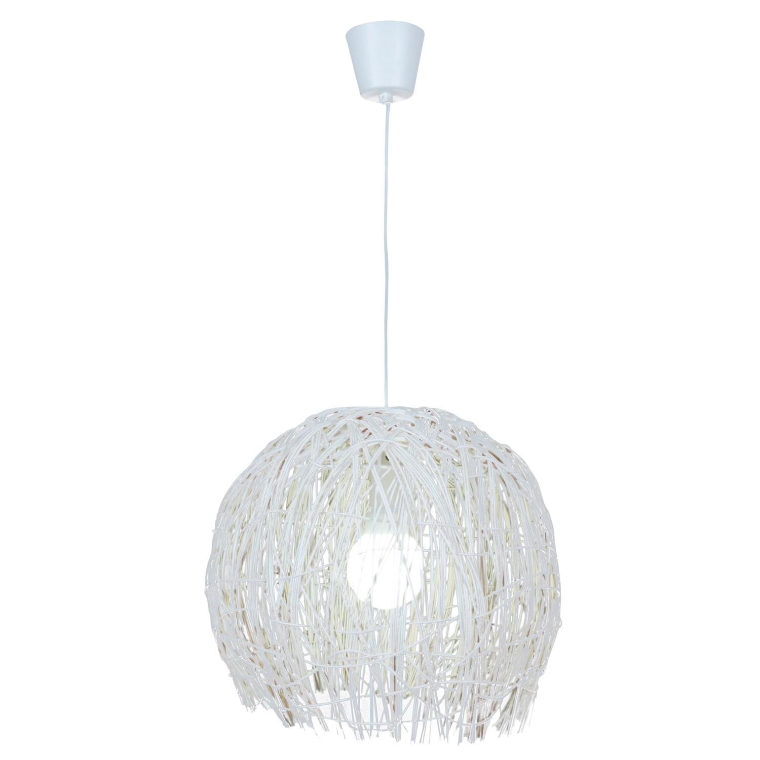 Näve Korb-Pendelleuchte Struwel Weiß Ø 40 cm x 35 cm günstig online kaufen