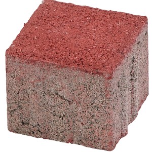 Roter Endstein aus Beton für Rechteck-Pflaster, 10x10x6 cm, geeignet für Wege und Einfahrten.