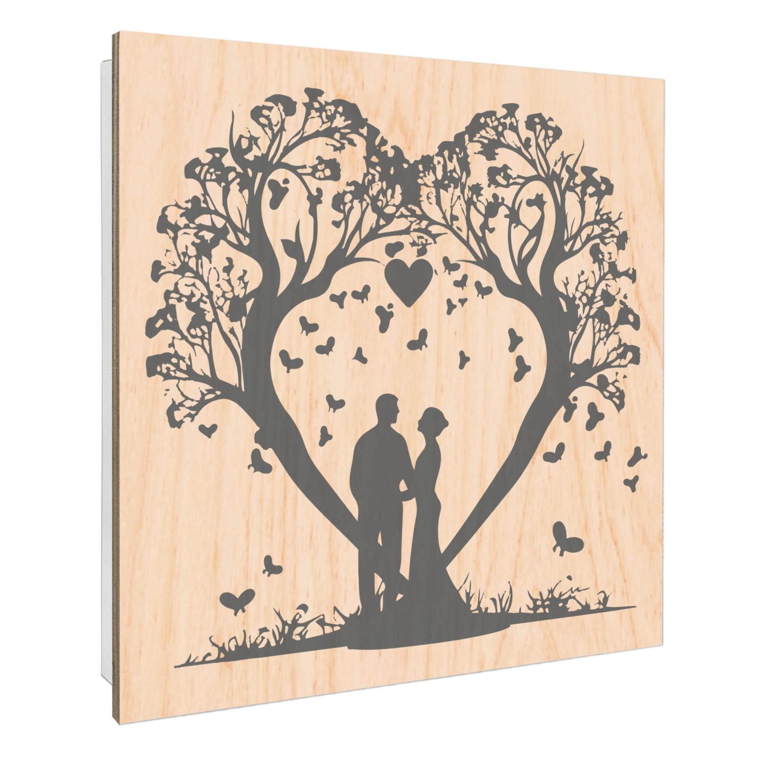Banjado Großer Schlüsselbox Holz 30x30cm Weiß Scharnier Rechts 50 Haken Sch günstig online kaufen