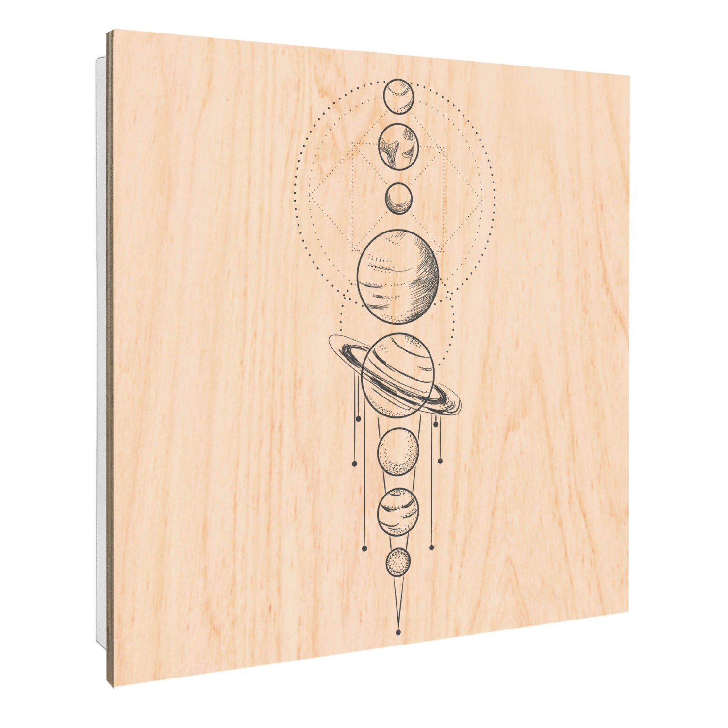 Banjado Großer Schlüsselbox Holz 30x30cm Weiß Scharnier Rechts 50 Haken Sch günstig online kaufen