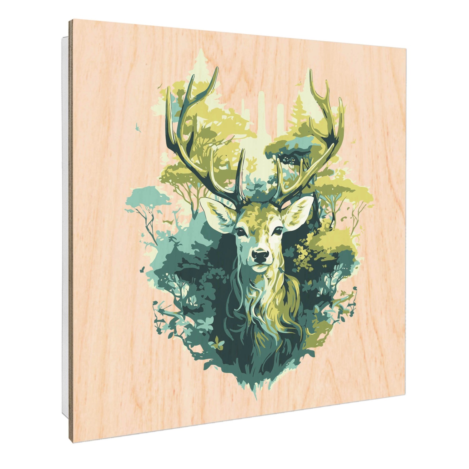 Banjado Großer Schlüsselbox Holz 30x30cm Weiß Scharnier Rechts 50 Haken Sch günstig online kaufen