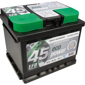 Cartec Eco Power Starterbatterie 45 Ah für Start-Stopp-Systeme.