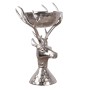 DELUKE Deko-Schale IDA, silberne Aluminium-Schale in Hirsch-Form, 42x25cm.