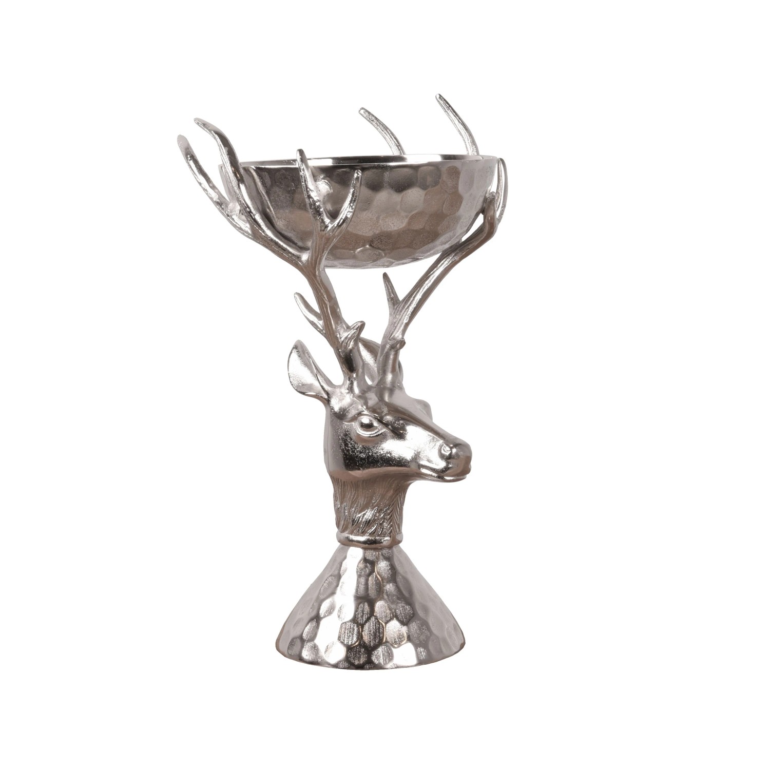 DELUKE Deko-Schale IDA Aluminium Silber 42x25x25cm Alu-Dekoration Wohnzimmer Schlafzimmer