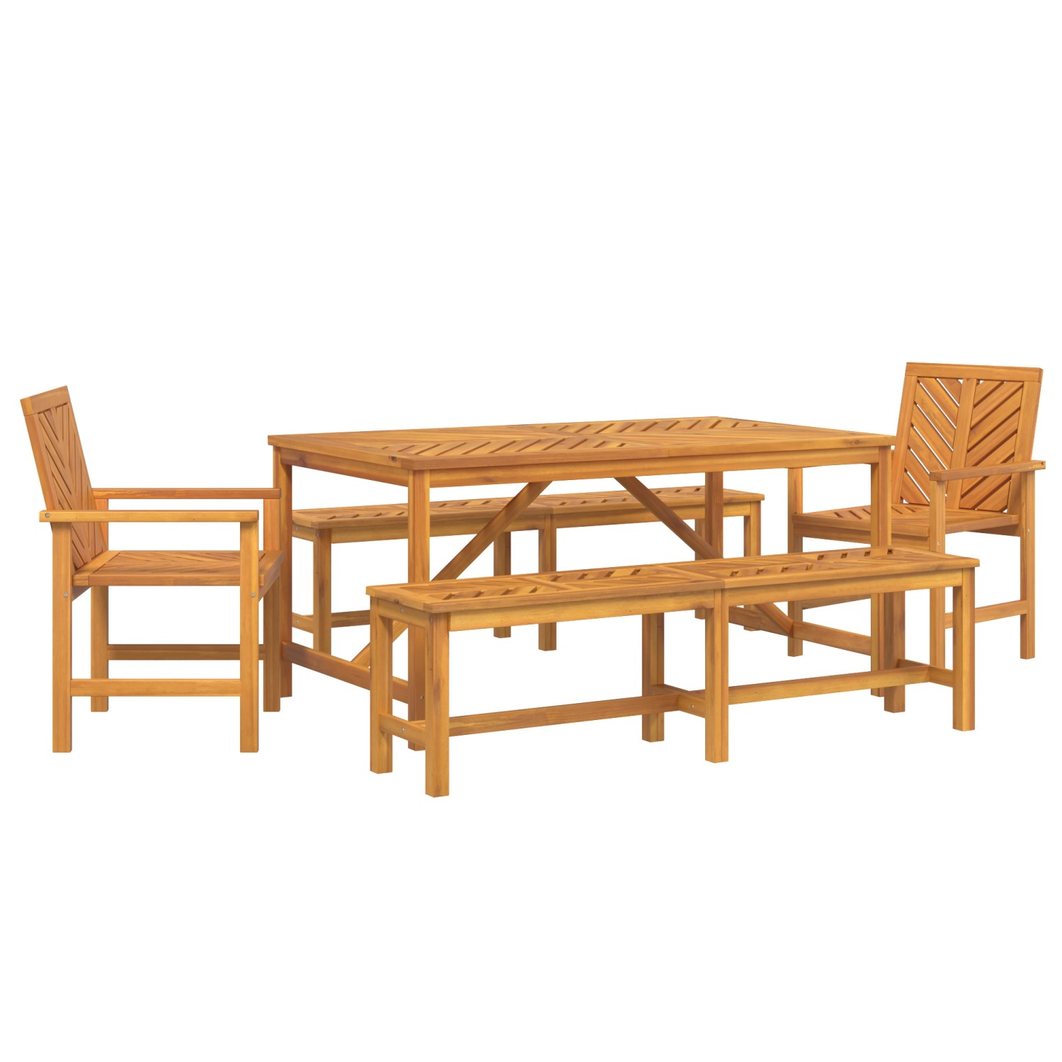 vidaXL 5-Teilige Garten-Essgruppe aus Massivem Akazienholz 3154113 günstig online kaufen