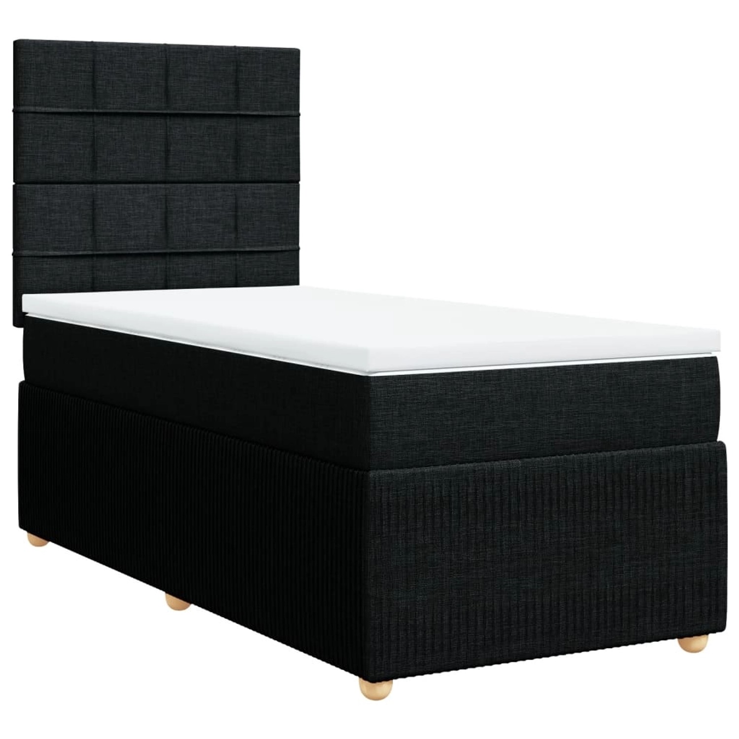 vidaXL Boxspringbett mit Matratze Schwarz 90x190 cm Stoff2107119 günstig online kaufen