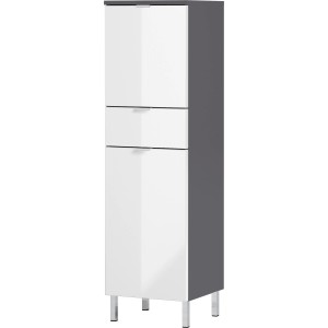 Germania Schrank Mauresa, Graphit-Weiß, 34x120x34 cm, mit Schublade und zwei Türen.