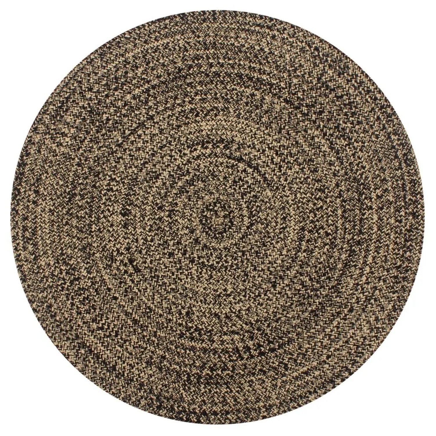 vidaXL Teppich Handgefertigt Jute Schwarz und Natur 90 cm 133725