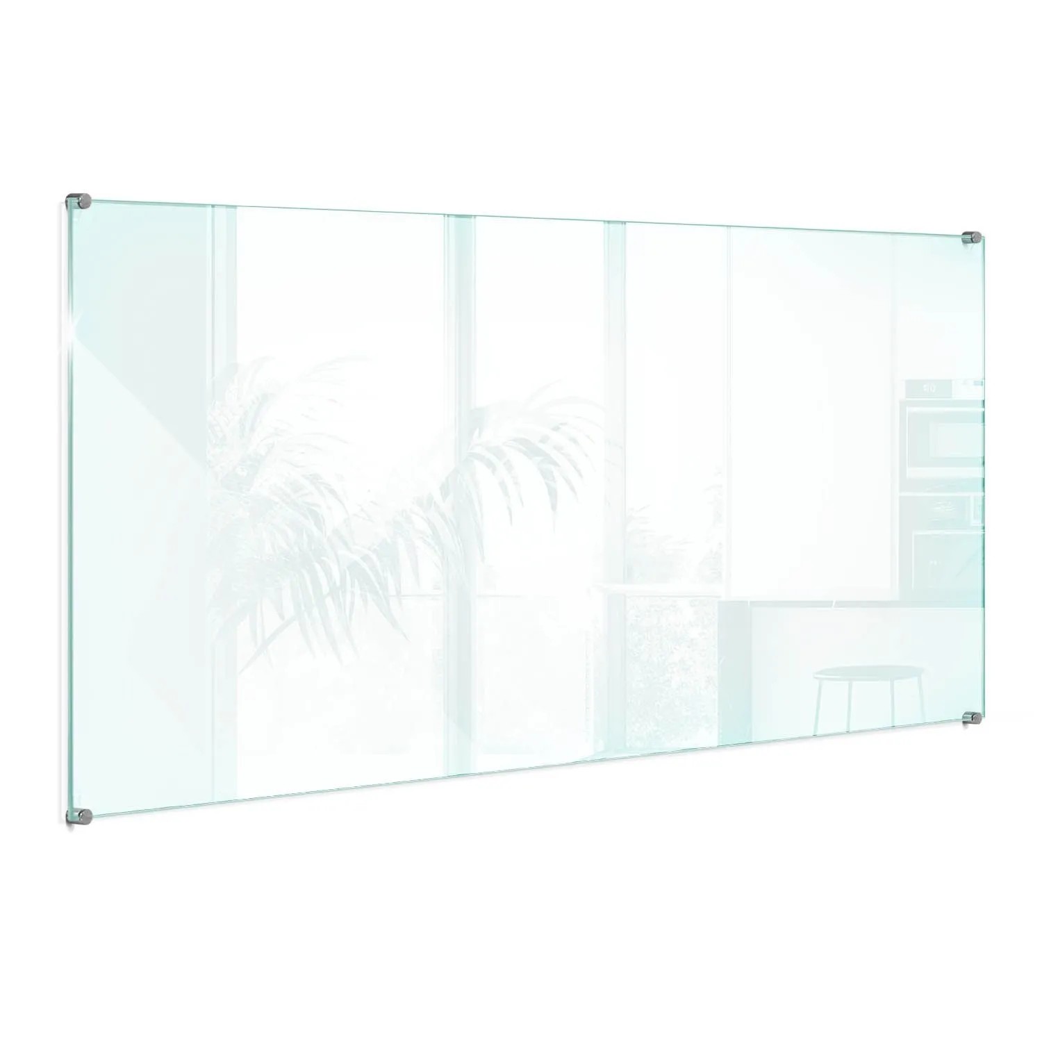 Tulup Küchenrückwand Glas Transparent Spritzschutz Küche Glas Durchsichtig 120x60 cm Spritzschutz Glas für Küche Transpa...