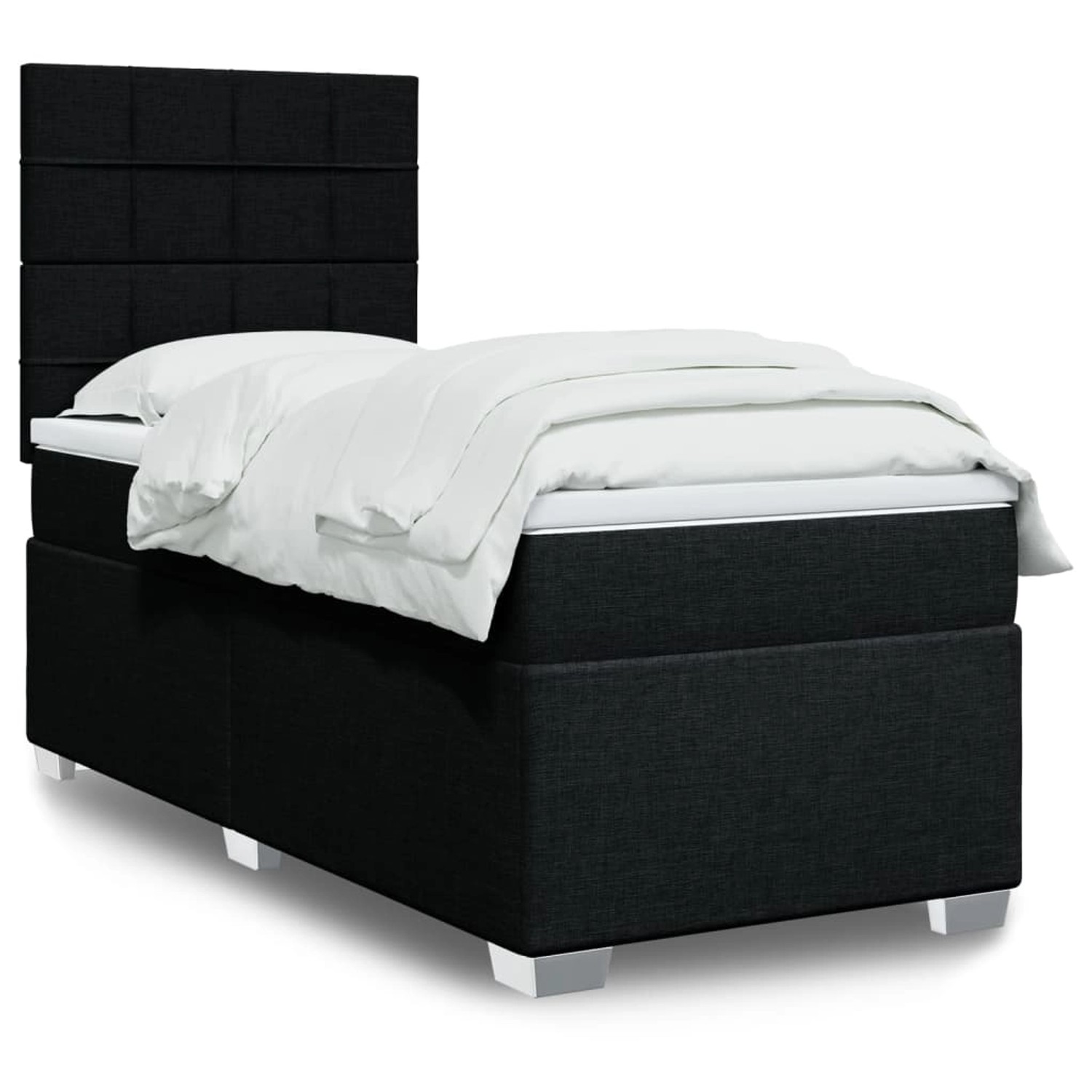 vidaXL Boxspringbett mit Matratze Schwarz 80x200 cm Stoff 3292617 günstig online kaufen