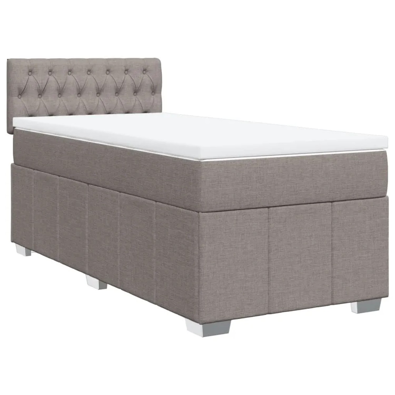 vidaXL Boxspringbett mit Matratze Taupe 90x200 cm Stoff 3289262