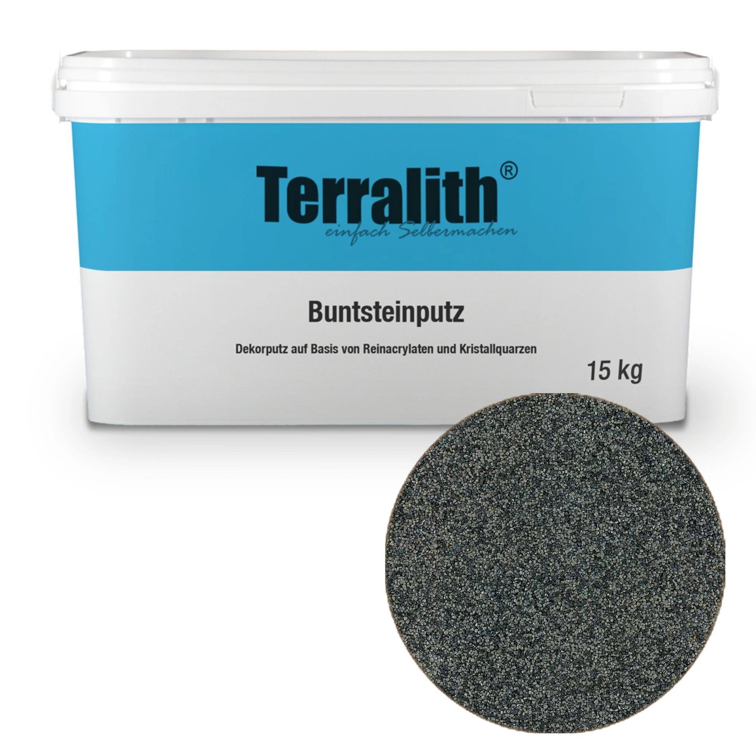 Terralith Buntsteinputz Mosaikputz 2mm -15 kg- BSP58 Schwarz Anthrazit