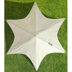 DELUKE Sternzelt TILDA 12 M Kunststoff Creme Sonnensegel XXL Gartenzelt Eventzelt Gartenpavillon