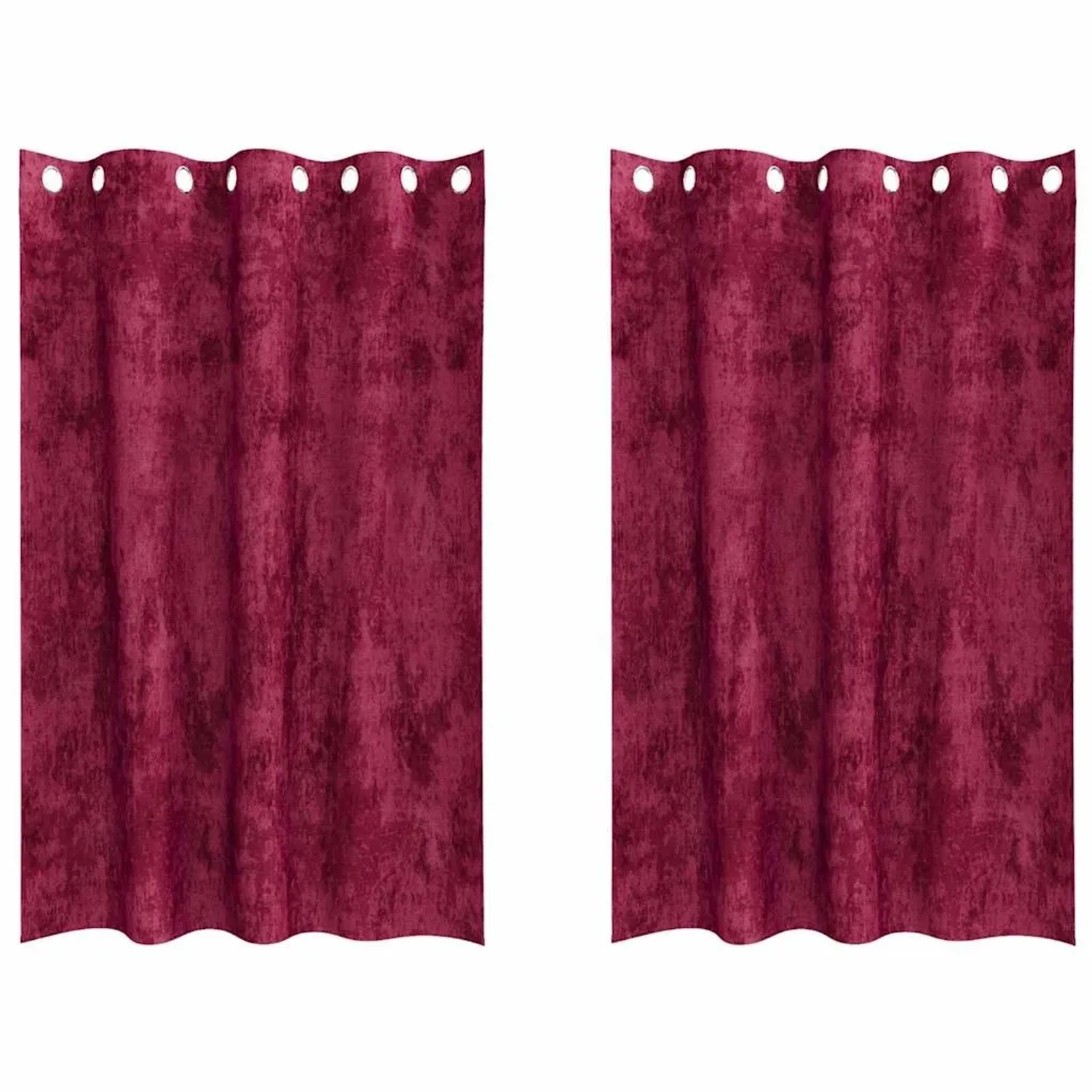 vidaXL Vorhänge 2 Stk Weinrot 175 x 140 cm Samt 4107644