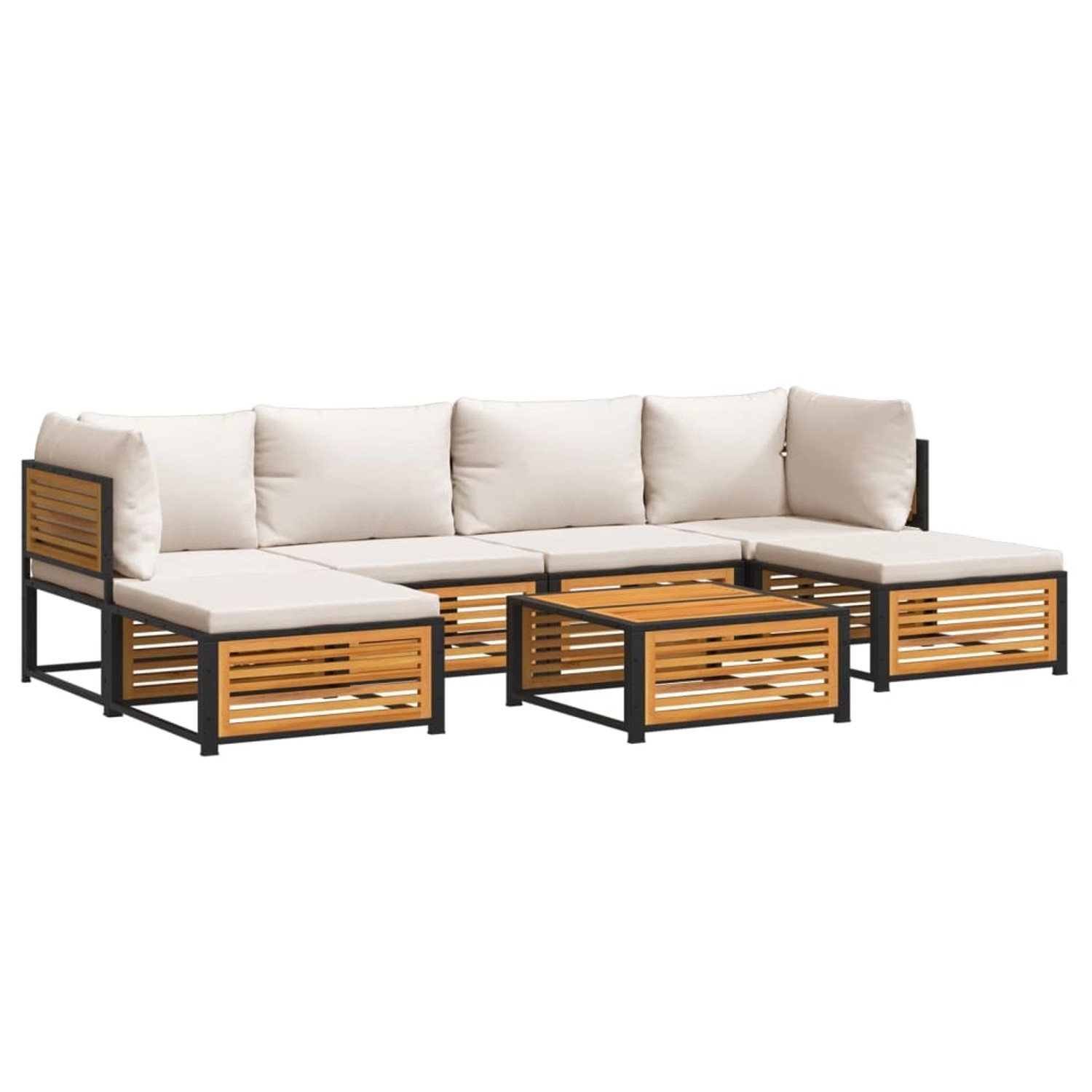 vidaXL 7-Tlg Garten-Sofagarnitur mit Kissen Massivholz Akazie 3214927 günstig online kaufen