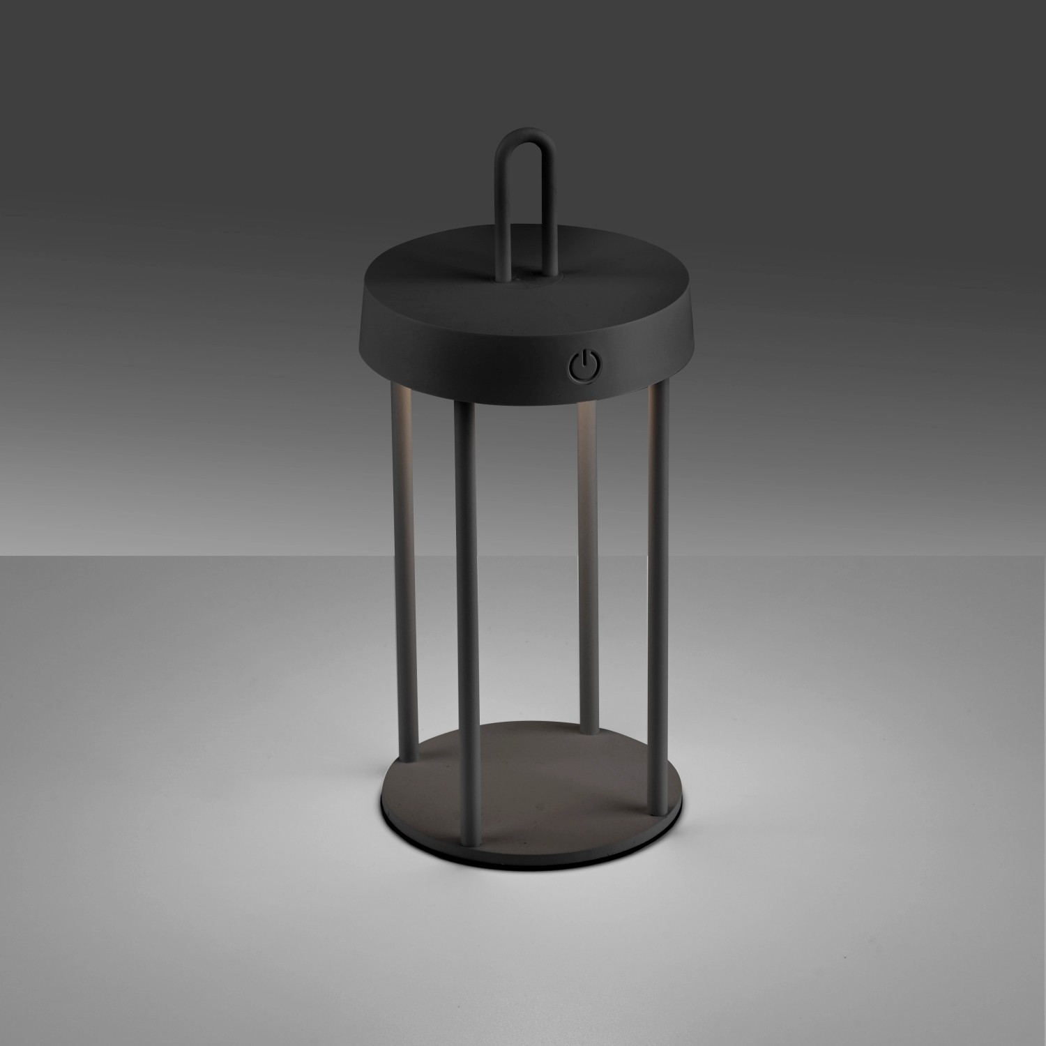 Schwarze LED-Akku-Tischleuchte Anselm, dimmbar, für Innen & Außen. Dekoleuchte von Just Light.