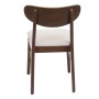 MCW Esszimmerstuhl M59 6er-Set, dunkles Holzgestell, creme Sitzfläche, Rückansicht.