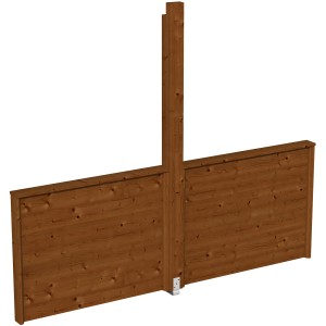 Skan Holz Brüstung für Pavillon Toulouse, 270x106 cm, Nussbaumfarben. Zubehör für Lauben und Pavillons.