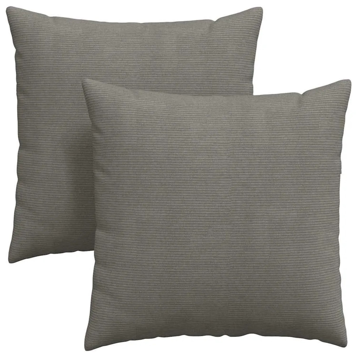 vidaXL Sofakissen 2 Stück Hellgrau 80 x 80 cm Cordstoff 42014075