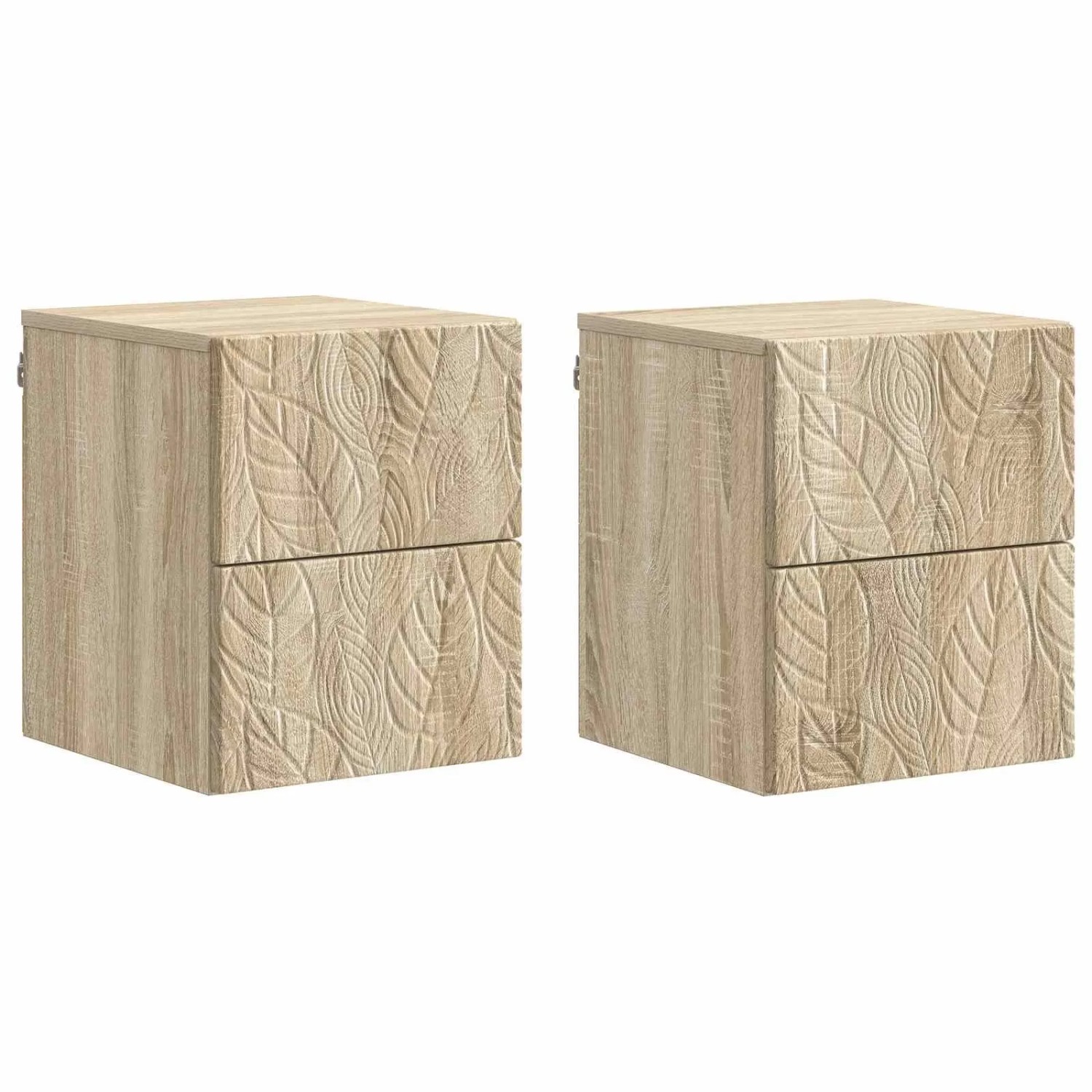 vidaXL Wandmontierter Nachttisch 2 Stk Sonoma-Eiche 34,5 x 33 x 40 cm 898810