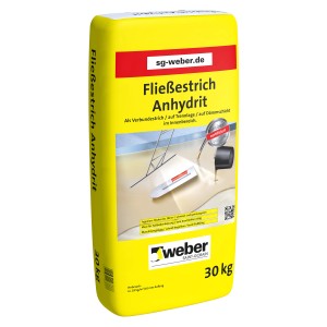 Gelber Sack Weber Fließestrich Anhydrit 30 kg für Ausgleichsmassen und Fußbodenheizung.