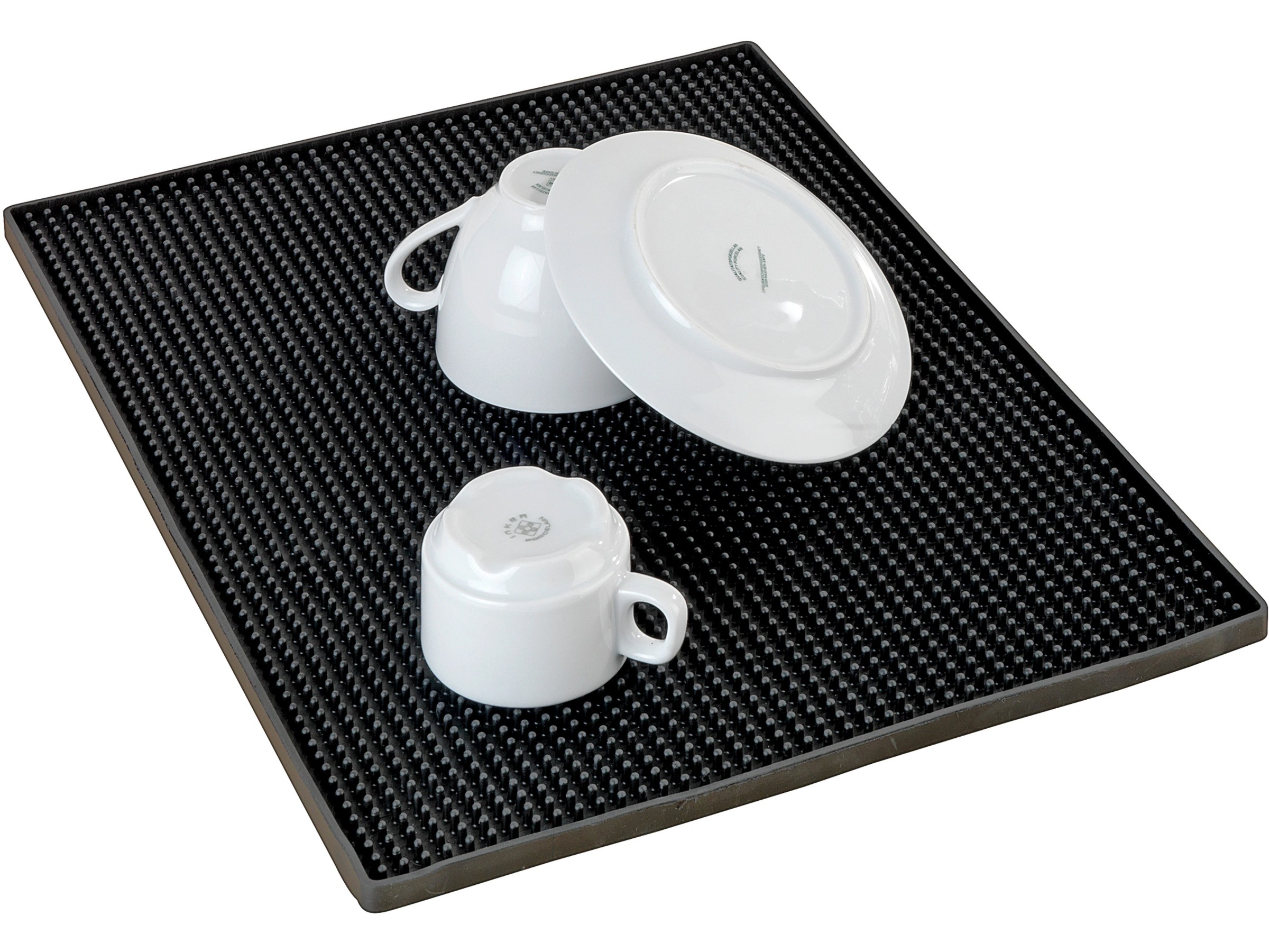 2x Silikon Abtropfmatte 40x30cm | Rutschfeste Geschirrmatte Mit Wasserablauf