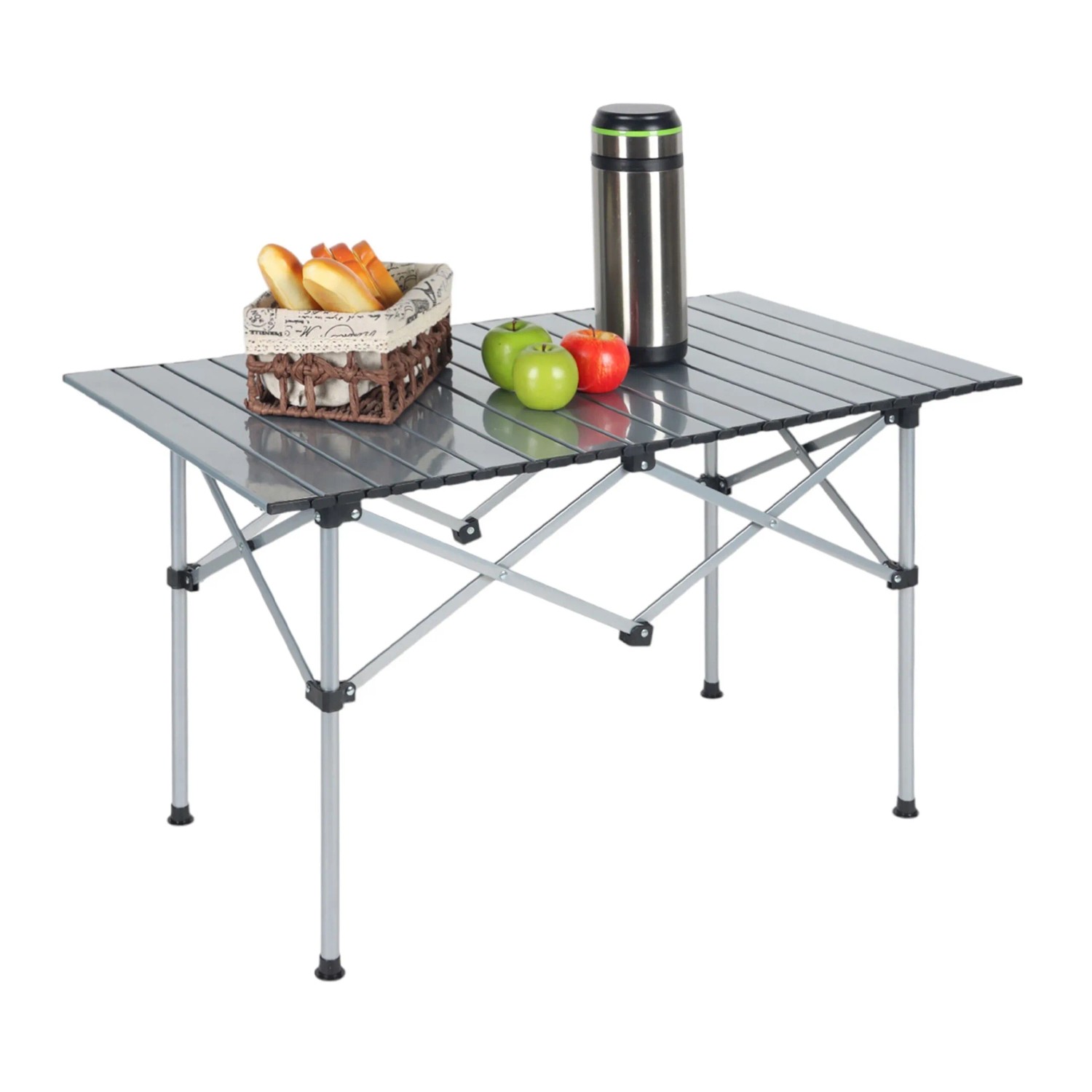 Relaxdays Campingtisch Stahl Silber Faltbar 55 cm x 95 cm x 53 cm 4,8 kg