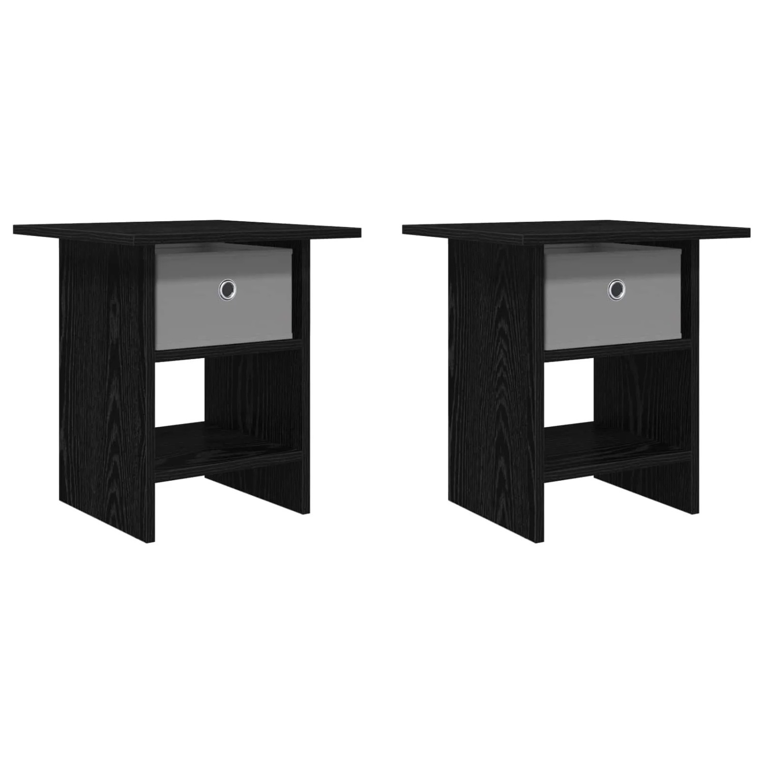 vidaXL Nachttisch 2 Stk Schwarz Eichen-Optik 41 x 40 x 45 cm 8000439