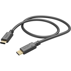 Schwarzes Hama USB-C auf USB-C Ladekabel, 1 m lang, für Computer und Multimedia.